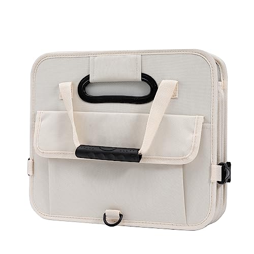 Car Trunk Organizer with Lid Storage Collapsible Multi Compartment Adjustable Straps for SUV, Truck, Sedan(Beige) XL - view 5