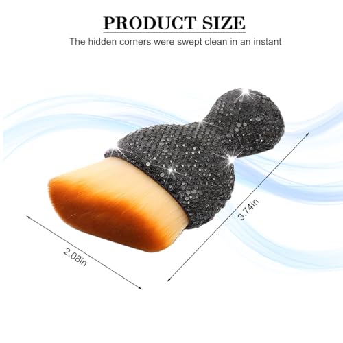 Rhinestone Car Detailing Brush with Soft Bristles, Transparent Gray - view 2