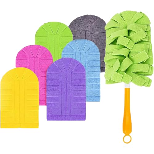6PCS Reusable Chenille Microfiber dust Remover, 360 ° electrostatic Precipitator refilling, Environmental Protection Household dust Removal kit - Made of Microfiber Materials