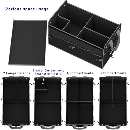 Car Trunk Organizer with Lid & Adjustable Multi Compartment for SUV - view 3