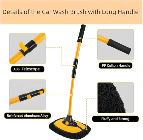 15° Curved Car Wash Brush, Car Wash Mop with Long Handle - view 3