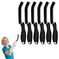 Crevice Cleaning Brushes, Cleaner Scrub Brush Tool for Hard to Reach Tight Space, Home Essentials, Serrated Scrub Brushes, Cleaning Supplies for Shower, Bathroom, Kitchen, Toilet (6, Black)