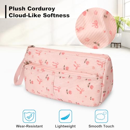 Pencil Case, Corduroy Triangle Makeup Bag Kawaii Pen Bag Pouch - view 4