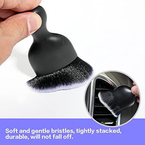 Car Interior Detailing Brush,Soft Bristle Cleaning Brush Car Detailing Brush Dusting Brush,Car Interior Cleaning Tool,Auto Detail Brush Car Dash Duster Brush (Black) - view 6