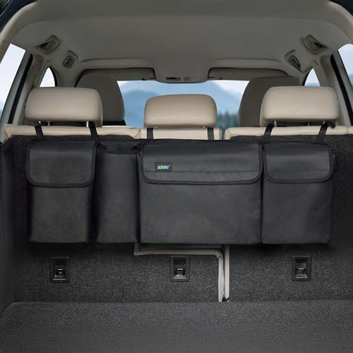 Trunk Hanging Organizer, Backseat Trunk Organizer for SUV, Truck, MPV, Large Capacity Vehicle Storage Bag with Upgraded High-Density Fabric, Space Saving Car Accessories Interior