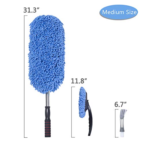 (3 Pack) Microfiber Car Duster Exterior Scratch Free, Extendable Handle, Duster for Black Car, Long Handle Large Design, Car Duster Exterior for Vehicle Outer Dust Cleaning - view 2