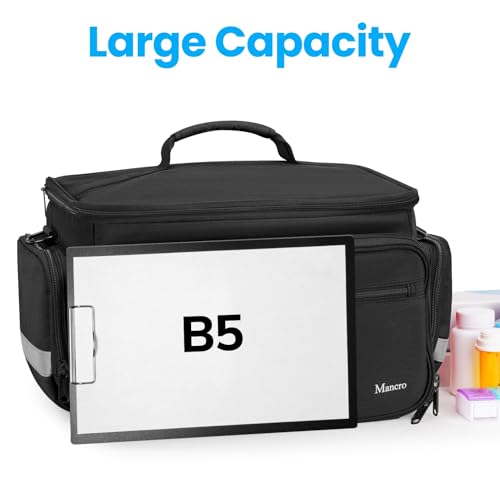 Medical Bag, Home Health Nurse Bag with Nonslip Bottom, Black - view 4