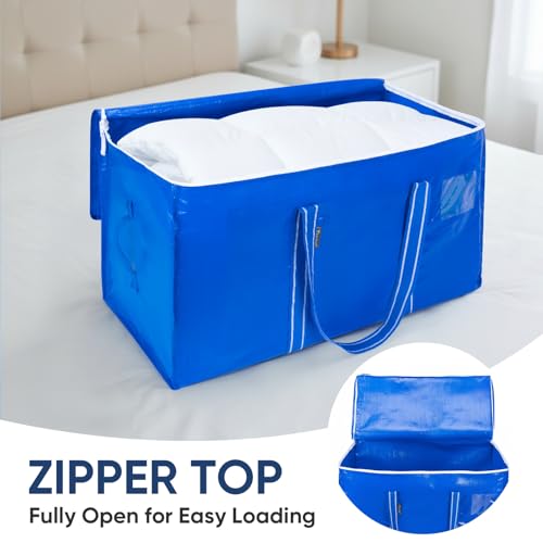 6-Pack Oversized Moving Bags with Reinforced Handles, Heavy-Duty Storage Tote for Clothes, Moving Supplies (Royal Blue, 6-Pack) - view 6
