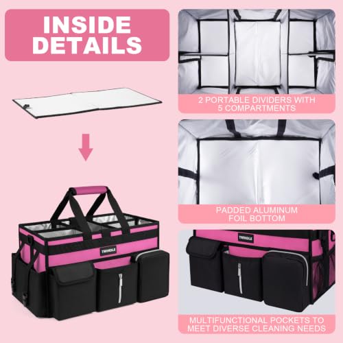 Large Cleaning Caddy With Detachable Divider And Support Board, Large Cleaning Supply Caddy With Adjustable Shoulder Strap & Waist Belt For Cleaners,Housekeepers - view 4