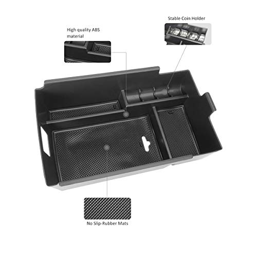 Center Console Organizer Tray for Chevy Equinox Accessories 2018 2019 2020 2021 2022 2023 2024 Storage Box Secondary Armrest Glove Box Divider-Black - view 4