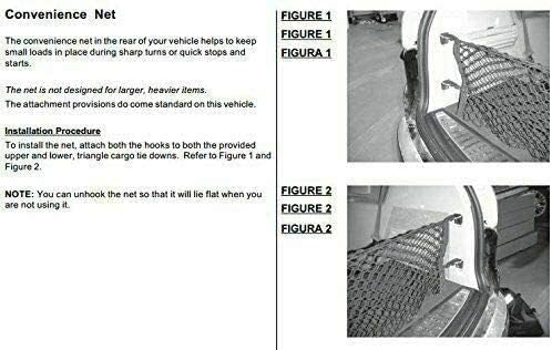 Rear Trunk Organizer Cargo Net for Buick Enclave 2008-2017 / Chevrolet Traverse 2009-2017 / GMC Acadia 2007-2016 / Saturn Outlook 2007-2010 – Envelope Style Cargo Net–Premium Mesh Car Trunk Organizer - view 3