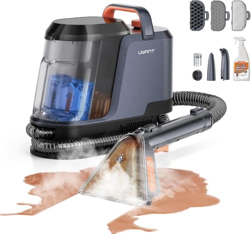 Carpet Cleaning Machine with Steam&Hot&Cold Water Modes, 18KPa Powerful Suction, Upholstery Cleaner with OXY Solution, Carpet Steam Cleaner for Carpet, Sofa & Pet Bed, Set of 1