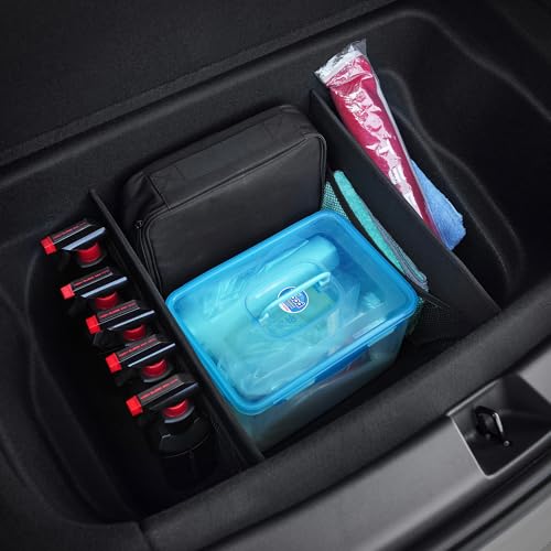 Sub Trunk Divider of under-floor Compatible for Model Y, Model 3 (2017-2023) – Hidden Trunk Organizer – Dividers with Mesh Pockets for Storage Separation (Set of 2) - view 5