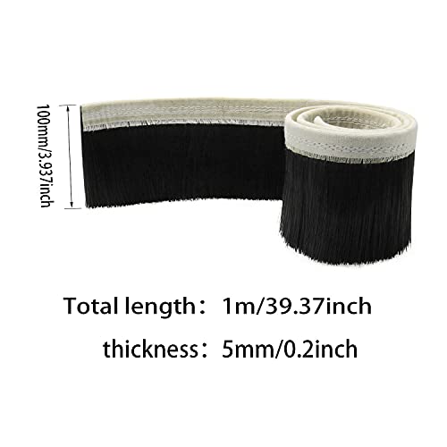 CNC Vacuum Brush 1m x 100mm/39.37 x 3.937inch Vacuum Cleaner Engraving Machine Dust Cover Nylon Strip Brush for CNC Router, Spindle Motor Milling Machine - view 2