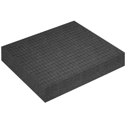 Polyurethane Foam Padding, 16 x 12 x 4 Inch Black Perforated Pick and Pluck Foam Sheets for Tool Box, Camera, Crafts and Storage