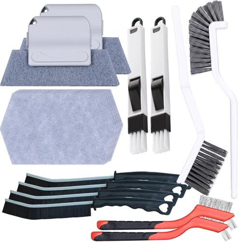 16PCS Crevice Cleaning Brush Set - Multi-Purpose Grout Cleaner Brush for Deep Cleaning Gap, Hard Bristle Scrub Brushes Tools, Cleaning Supplies for Household Use,Window, Kitchen, Bathroom