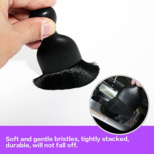 Car Interior Detailing Brush,Soft Bristle Cleaning Brush Car Detailing Brush Dusting Brush,Car Interior Cleaning Tool,Auto Detail Brush Car Dash Duster Brush (Black with Cap) - view 5