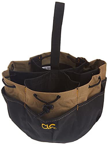 CLC 1148 Drawstring Bucket Bag, 18 Pocket, Black