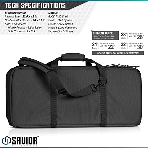 American Classic Shorty Tactical Double Short Gun Case Pistol Bag, Spacious Front Pockets, Padded Shoulder Strap Included - view 2