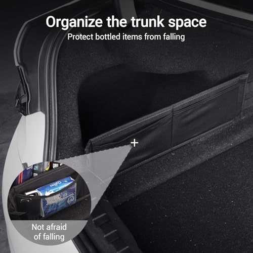 1PCS Car Rear Trunk Organizer Side Divider Board Console Storage Divider Waterproof Easy To Install Trunk Storage Organizer Side for Car, SUV,[Black] - view 3