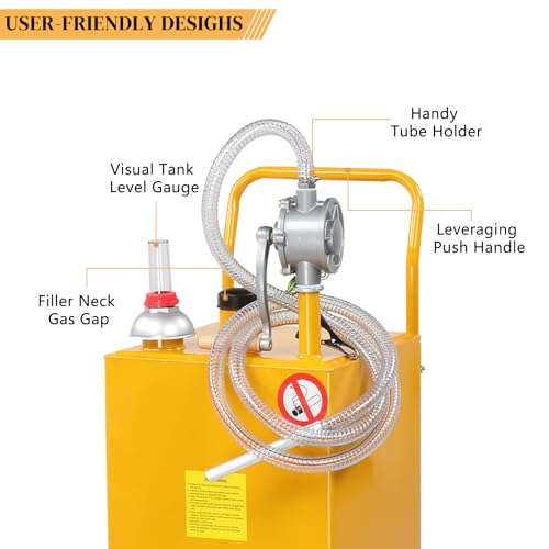 30-Gallon Fuel Caddy on 4 Wheels with Fuel Transfer Pump,Yellow - view 3