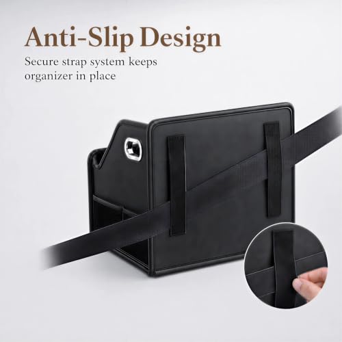 Car Storage Organizer Car Caddy Compact PU Leather Multipurpose Bin for Trunk, Front Seat, Back Seat & Car Floor - view 3