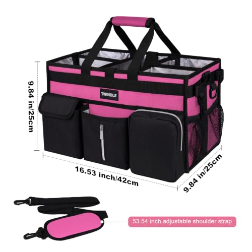 Large Cleaning Caddy With Detachable Divider And Support Board, Large Cleaning Supply Caddy With Adjustable Shoulder Strap & Waist Belt For Cleaners,Housekeepers - view 2