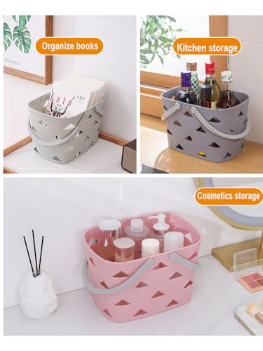 Portable Shower Caddy 2 Pack, Tote Plastic Storage Basket with Handle Shelf Organizers Bin for Bathroom, College Dorm, Kitchen, Garden, Camping, Cleaning Supplies (White 1 pcs) - view 6