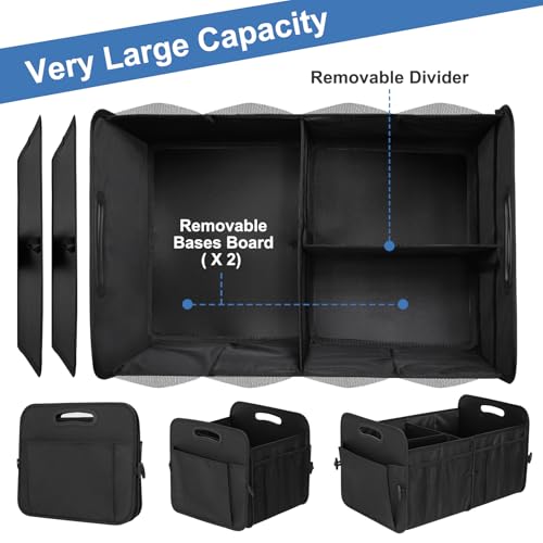 Trunk Organizer, Collapsible Waterproof Multi-Functional car Trunk Grocery Organizer Storage for SUVs & Sedans, Car Accessories for Women/Men, 3 Compartments - view 3