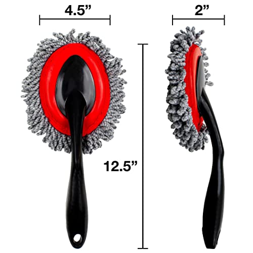 Detailer’s Preference Mini Microfiber Duster Brush with Spade Head, 12.5" Car Interior Cleaning Tool for Dust, Dirt, Pet Hair, Safe for Screens, Vents, Dashboards, Mirrors - view 2