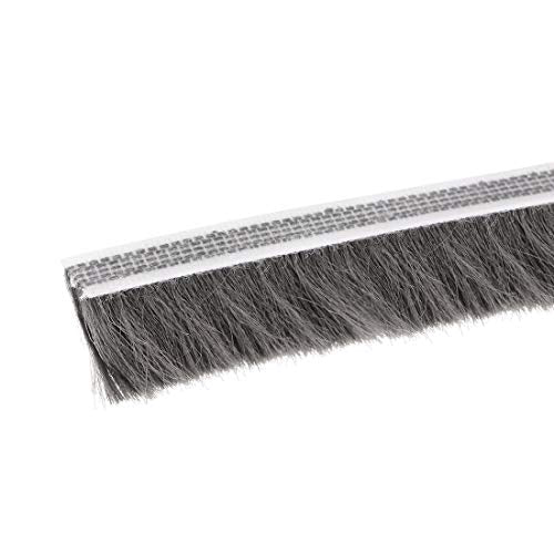 Brush Weather Stripping, Adhesive Felt Door Seal Strip Weatherstrip Door Sweep Brush for Door Window 197Inch l x 0.9 Inch W (5000mm x 23mm) Gray - view 3