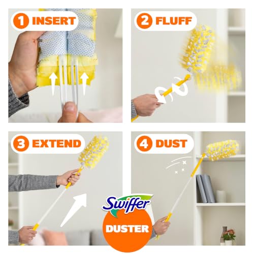 Duster Kit with 3 ft Extendable Handle, Dusters for Cleaning, Set Includes 1 Extension Pole and 12 Heavy Duty Dusting Refills Dust Cleaner, Long Extended Wand for Ceiling Fans and Walls - view 6