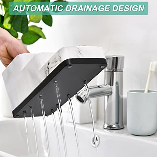 Bathroom Organizer Countertop Sink, Toothbrush Holder Counter, White Resin - view 2