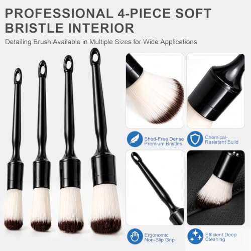 12PCS Car Detailing Brush Set, Interior Cleaning Kit with Air Vent Brush - view 3