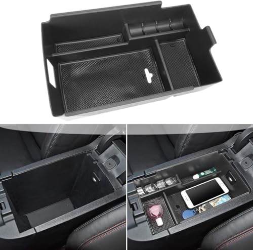 Center Console Organizer Tray for Chevy Equinox Accessories 2018 2019 2020 2021 2022 2023 2024 Storage Box Secondary Armrest Glove Box Divider-Black - view 6