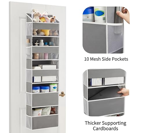Over the Door Organizer for Bedroom, Pantry, Bathroom, 5 Shelf Grey - view 4