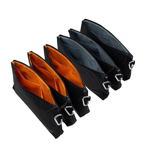 Premium Tool Pouch Zipper Bag, Small Tool Bag, Multipurpose Storage pouch, Heavy duty Flat Bottom Tool bag with YKK Zipper (6 pack Large 12inch Black) - view 7