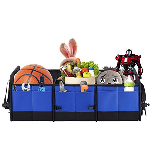 Multipurpose Car Trunk Organizer with Straps,Non-Slip Waterproof Bottom,Durable Collapsible Adjustable Compartments Cargo Storage,Upgraded Handle,AK-076 - view 4