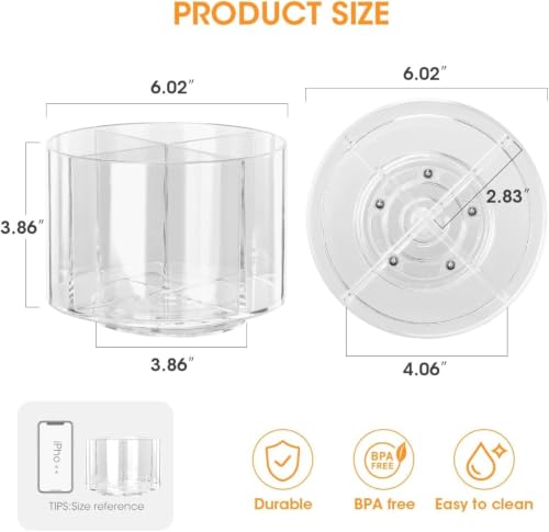 Drink Packet Organizer, Lazy Susan 360° Turntable Organizer for Drink Mix Hydration Packets, Water Flavor Acrylic Container Tea Bag Holder for Kitchen Storage Organization - view 4