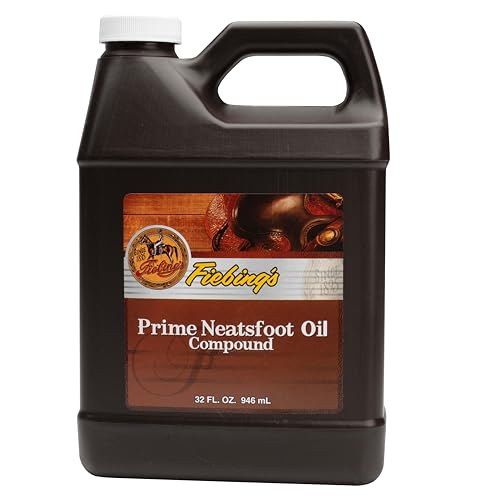 Prime Neatsfoot Oil 32 Fl Oz - Leather Conditioner & Preservative with Synthetic & Natural Animal Oil - Waterproof, Soften, Restore & Strengthen Leathercraft Shoe, Boot, Saddle, Couch, Purse