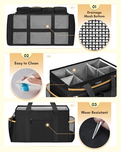 Extra Large Cleaning Bag, Cleaning Caddy Supplies Organizer, Black - view 7