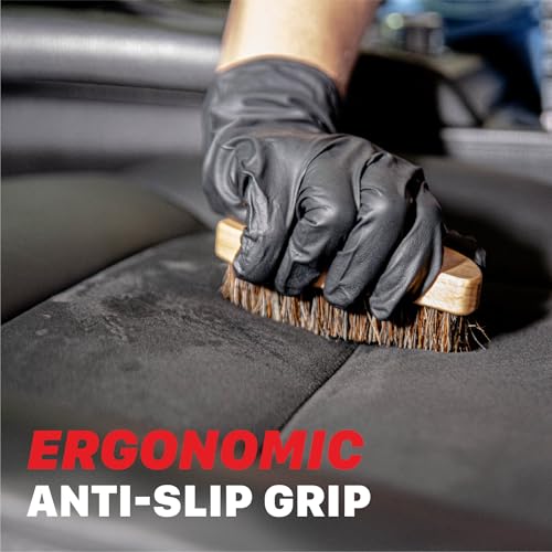 Universal Ergonomic Interior Detailing Brush | Soft Horsehair & PP Bristles | Durable Car Cleaning Brush for Leather Seats, Upholstery, Dashboards & Interior Fabric Surfaces - view 5