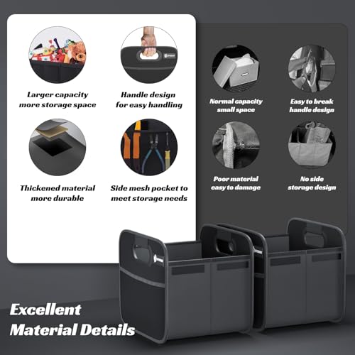 Trunk Organizer for Car - Split Car Storage Organizer, Black, 2 Pcs - view 6