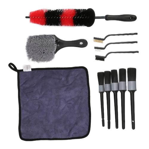 11-Piece Car Detailing Brush Set with Microfiber Towel for Wheels - view 6