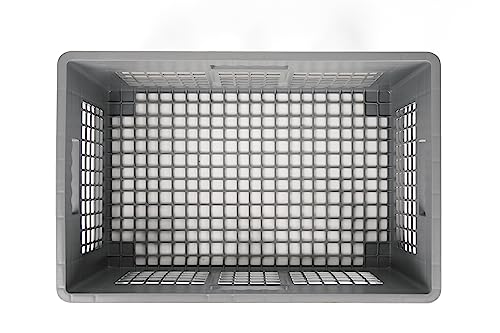 Hudson Exchange 24 x 16 x 8" Mesh Straight Wall Handled Storage Container Tote, Gray - view 3