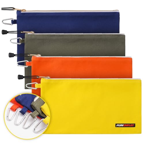 Utility Canvas Zipper Tool Bag, 4 Pack