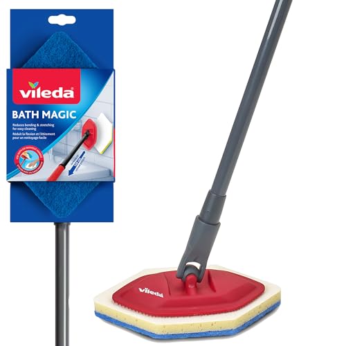 Bath Magic Bathroom and Tub Mop | Multisurface Cleaning Mop | Safe to Use on Tile, Glass, Ceramic, Bathtub, Shower Surfaces
