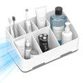 Bathroom Countertop Organizer -6 Slots Drain Tray Toothbrush Holders