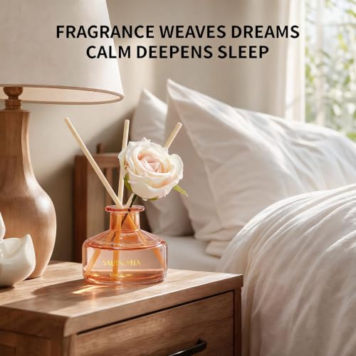 Reed Diffuser Set 3 Pack Rose Clean Linen Citrus Scented Air Freshener, Reed Diffusers for Home 3.38oz Each, Long Lasting Home Fragrance for Home Bathroom Office Decor, Women Birthday - view 5