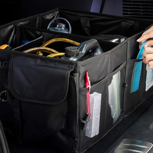 Car Trunk Storage Organizer, Black Oxford Cloth Multi-compartment Box - view 5
